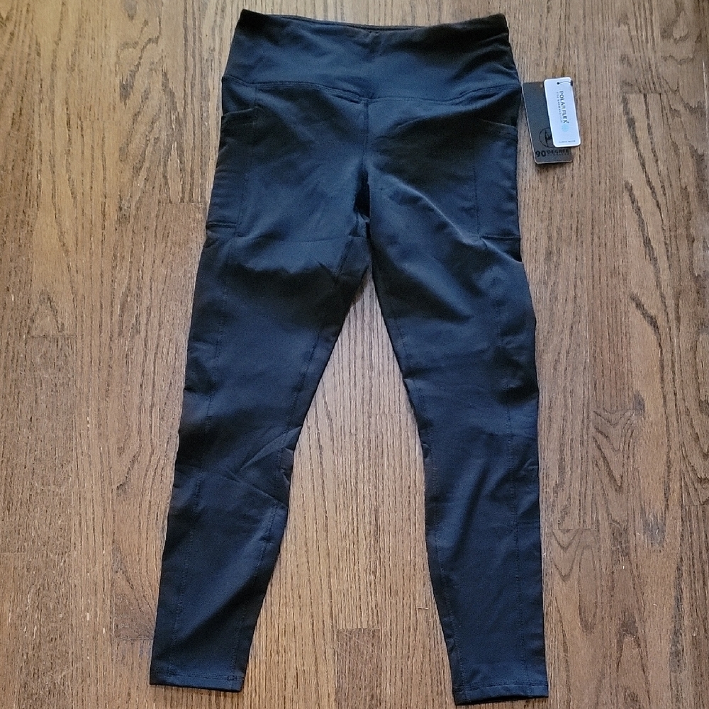 NWT 90 Degree By Reflex Black Fleece Lined Leggings